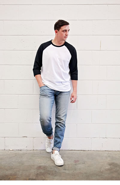 M5 Men's 3/4 Two Tone L/S T-Shirt